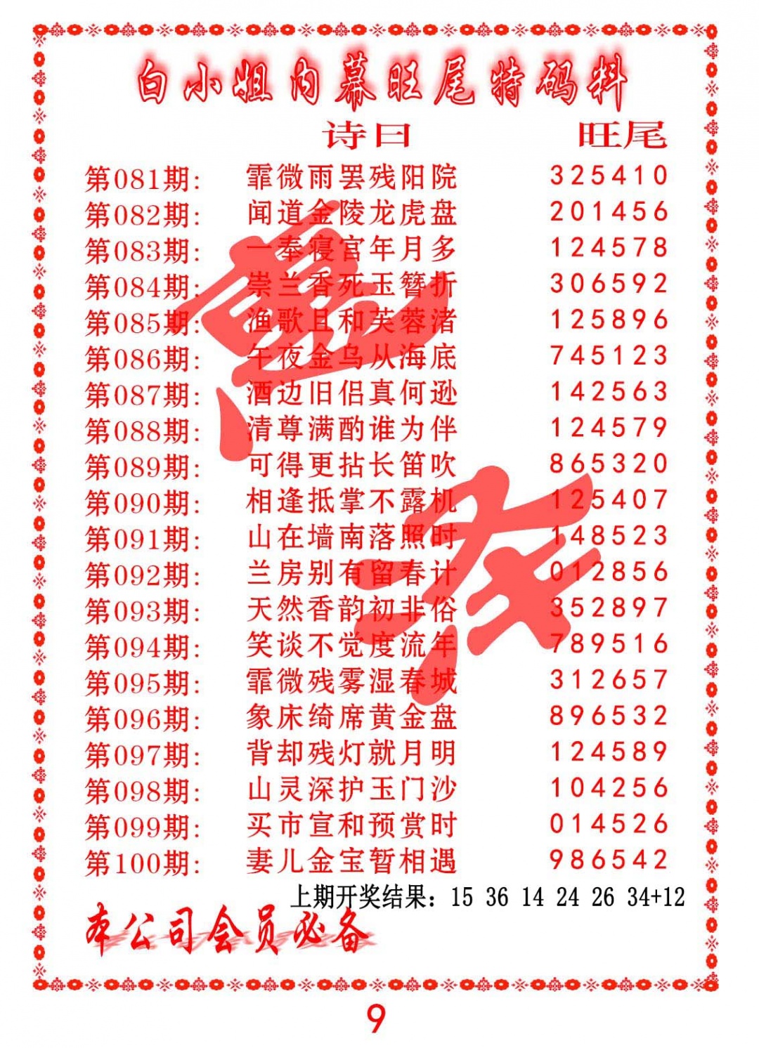 087期内幕旺尾特码料[图]